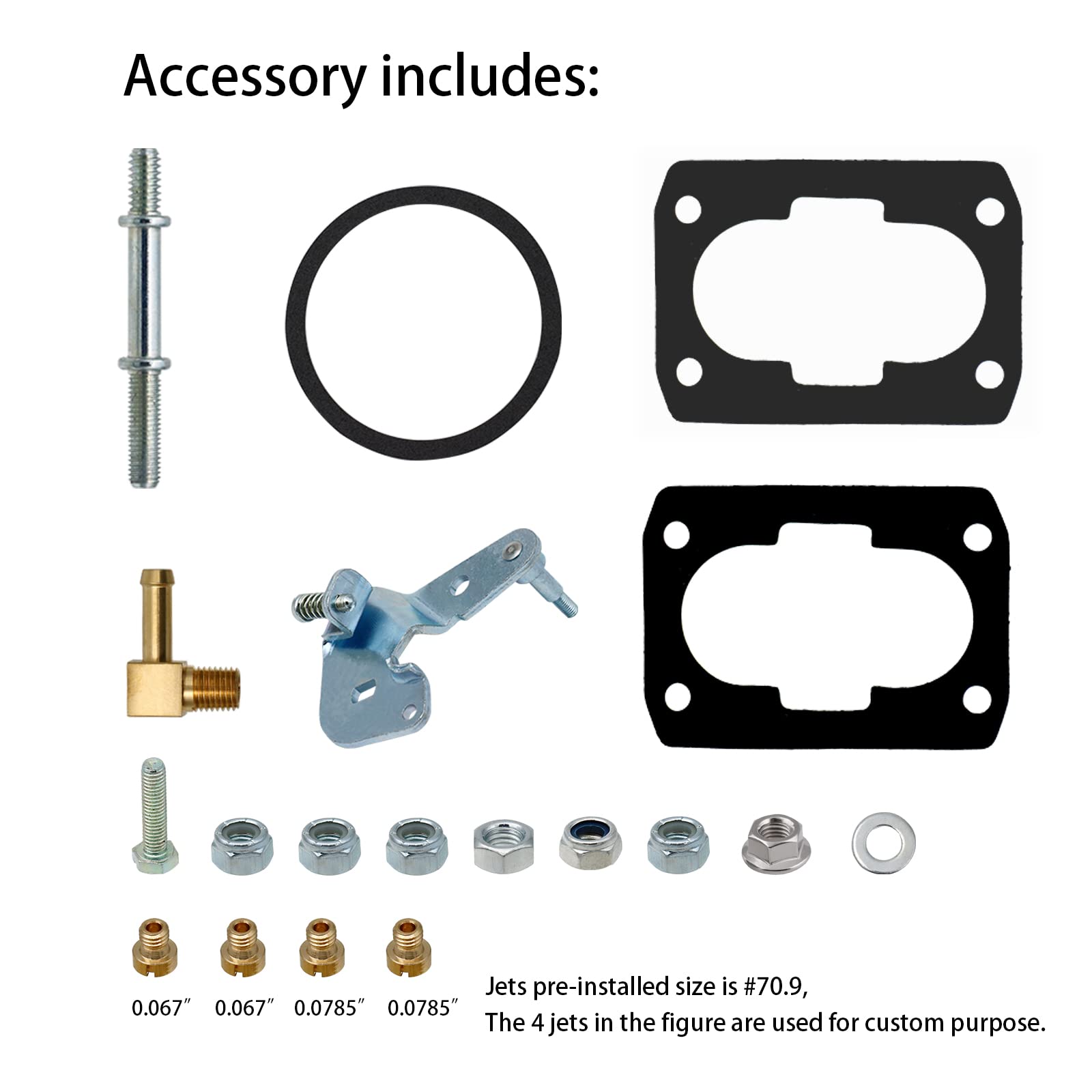 NENKUTEN Marine Carburetor 2 Barrel Carb for Mercruiser 3.0L 2.5L 4 CYL Engines with Electric Choke Jets Long Linkage and Gaskets nut, Replace 3310-864940A01, Base Bolt Pattern is 3 3/4 X 2 inches