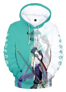 siaoma games hoodie for men women 3d print hooded pullover unisex sweatshirt(xiao,large)