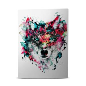 Head Case Designs Officially Licensed Riza Peker Wolf Art Mix Vinyl Faceplate Sticker Gaming Skin Case Cover Compatible with Sony Playstation 5 PS5 Disc Edition Console & DualSense Controller