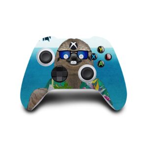 Head Case Designs Officially Licensed Barruf Sloth in Summer Art Mix Vinyl Sticker Gaming Skin Case Cover Compatible with Xbox Series S Console and Controller Bundle