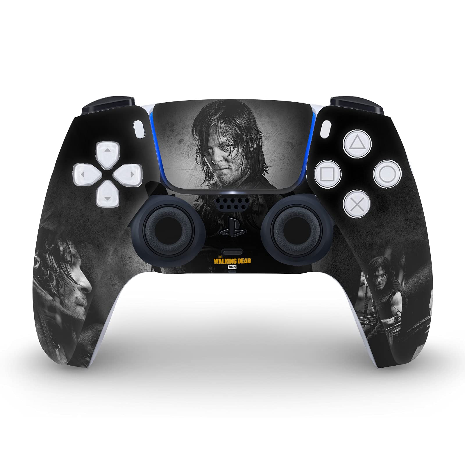 Daryl Double Exposure Daryl Dixon Graphics Vinyl Faceplate Sticker Gaming Skin Case Cover Compatible with Sony Playstation 5 PS5 Digital Edition Console and DualSense Controller