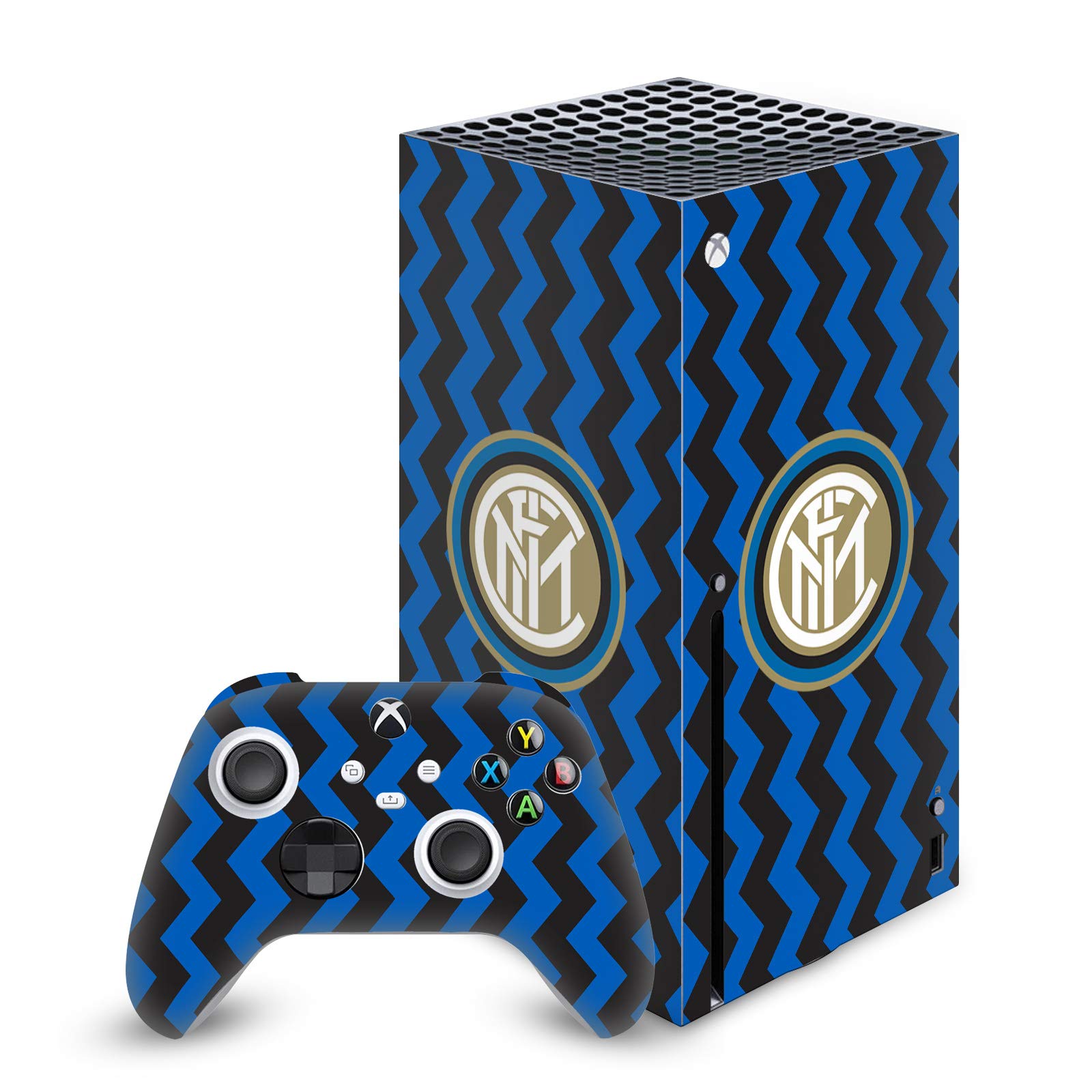 Head Case Designs Officially Licensed Inter Milan Home 2020/21 Crest Kit Matte Vinyl Sticker Gaming Skin Case Cover Compatible with Xbox Series X Console and Controller Bundle