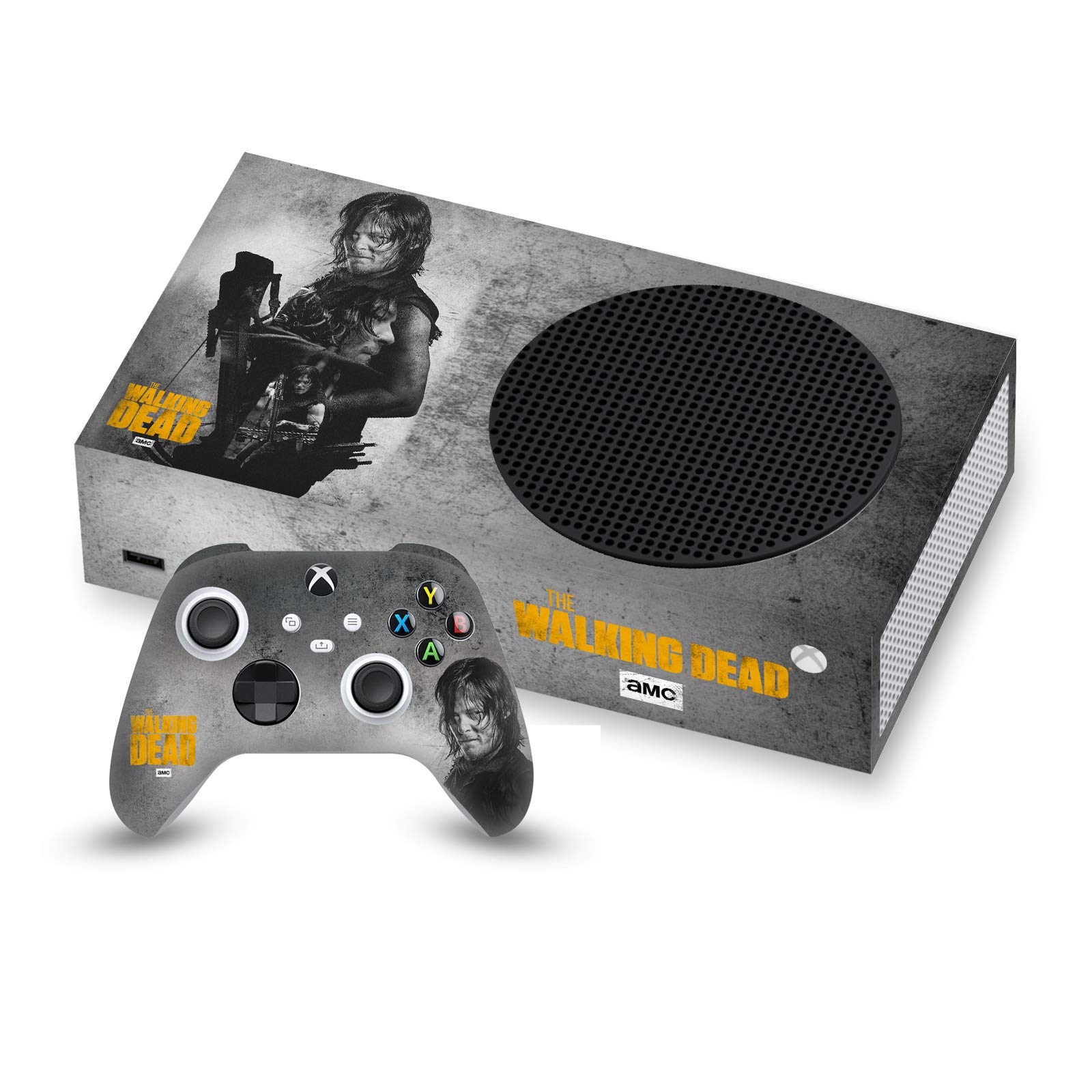 Head Case Designs Officially Licensed AMC The Walking Dead Daryl Double Exposure Daryl Dixon Graphics Vinyl Sticker Gaming Skin Case Cover Compatible with Xbox Series S Console and Controller Bundle