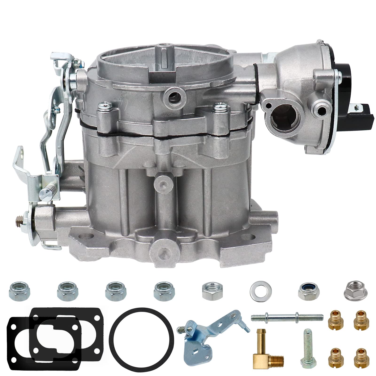 NENKUTEN Marine Carburetor 2 Barrel Carb for Mercruiser 3.0L 2.5L 4 CYL Engines with Electric Choke Jets Long Linkage and Gaskets nut, Replace 3310-864940A01, Base Bolt Pattern is 3 3/4 X 2 inches