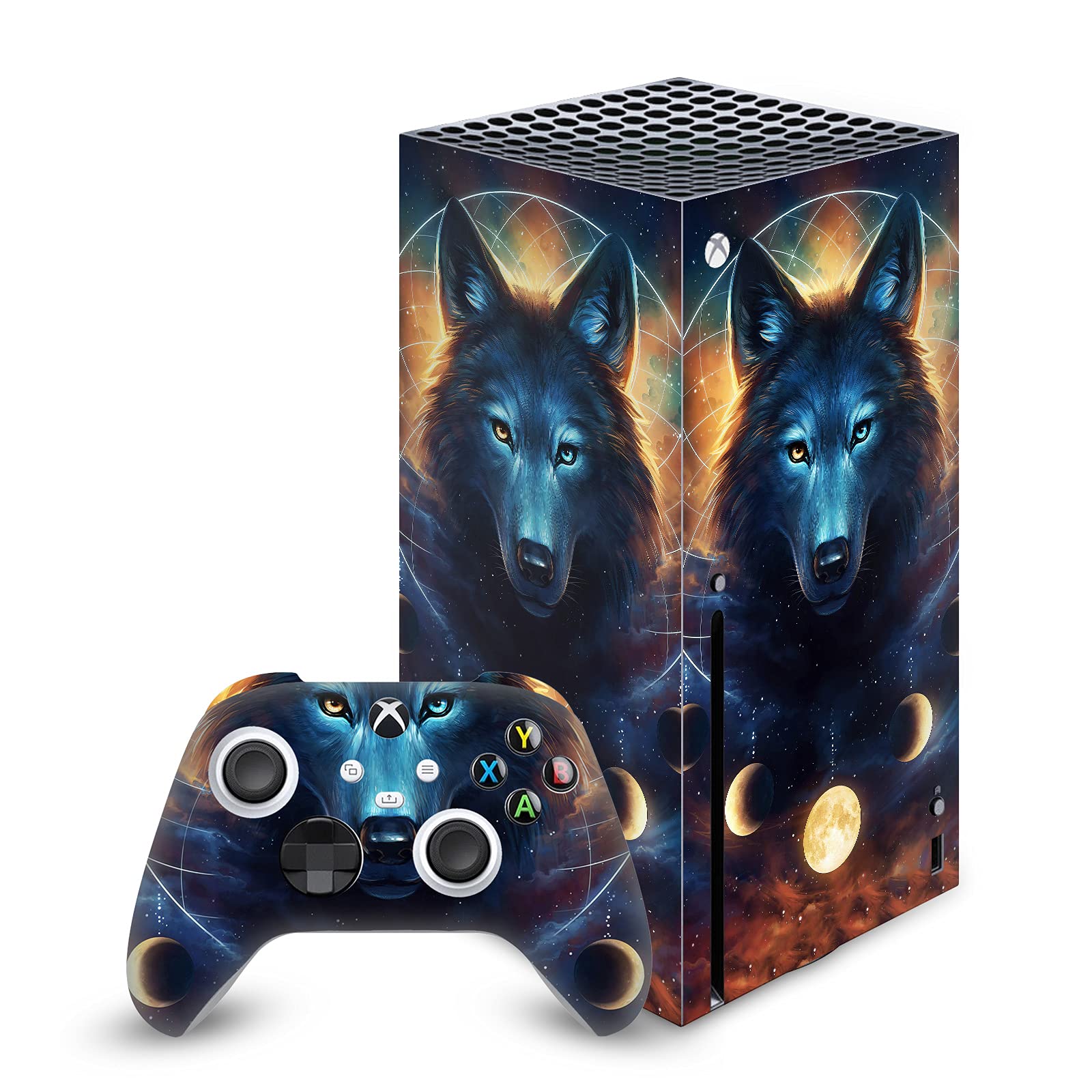 Head Case Designs Officially Licensed Jonas JoJoesArt Jödicke Dreamcatcher Wolf Art Mix Matte Vinyl Sticker Gaming Skin Case Cover Compatible with Xbox Series X Console and Controller Bundle