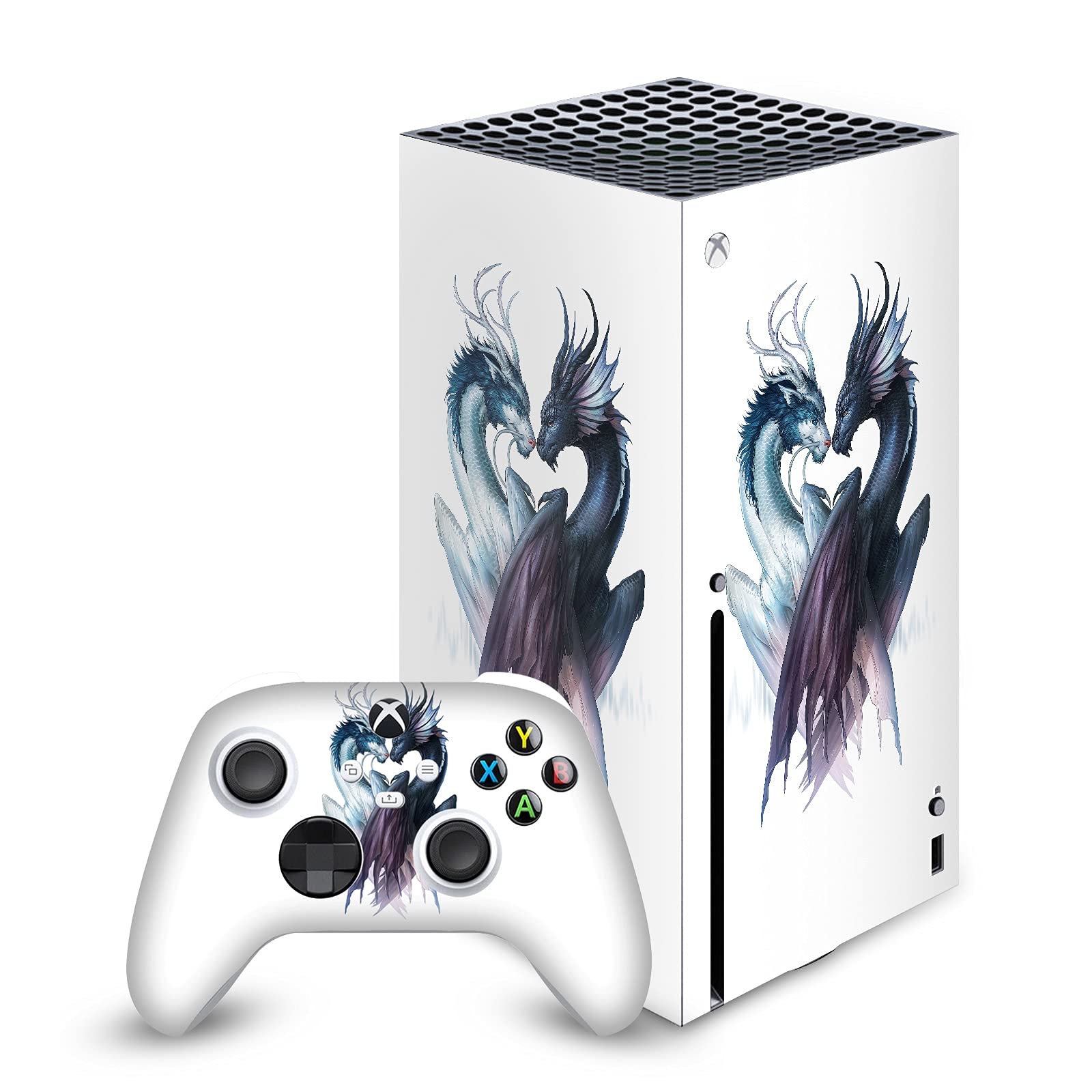 Head Case Designs Officially Licensed Jonas JoJoesArt Jödicke Yin and Yang Dragons Art Mix Vinyl Sticker Gaming Skin Case Cover Compatible with Xbox Series X Console and Controller Bundle