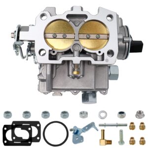 NENKUTEN Marine Carburetor 2 Barrel Carb for Mercruiser 3.0L 2.5L 4 CYL Engines with Electric Choke Jets Long Linkage and Gaskets nut, Replace 3310-864940A01, Base Bolt Pattern is 3 3/4 X 2 inches