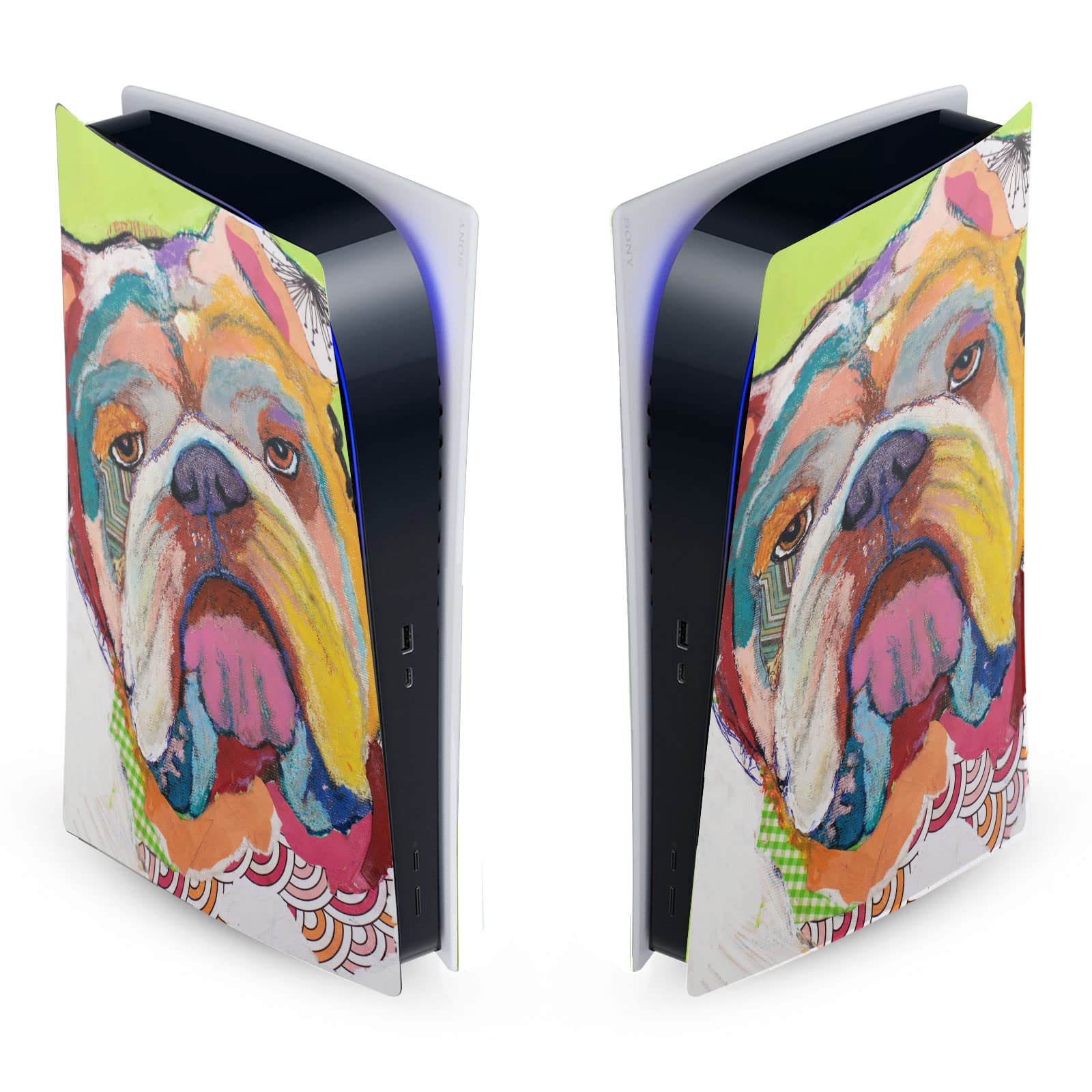 Head Case Designs Officially Licensed Michel Keck Bulldog Art Mix Vinyl Faceplate Sticker Gaming Skin Case Cover Compatible with Sony Playstation 5 PS5 Digital Edition Console