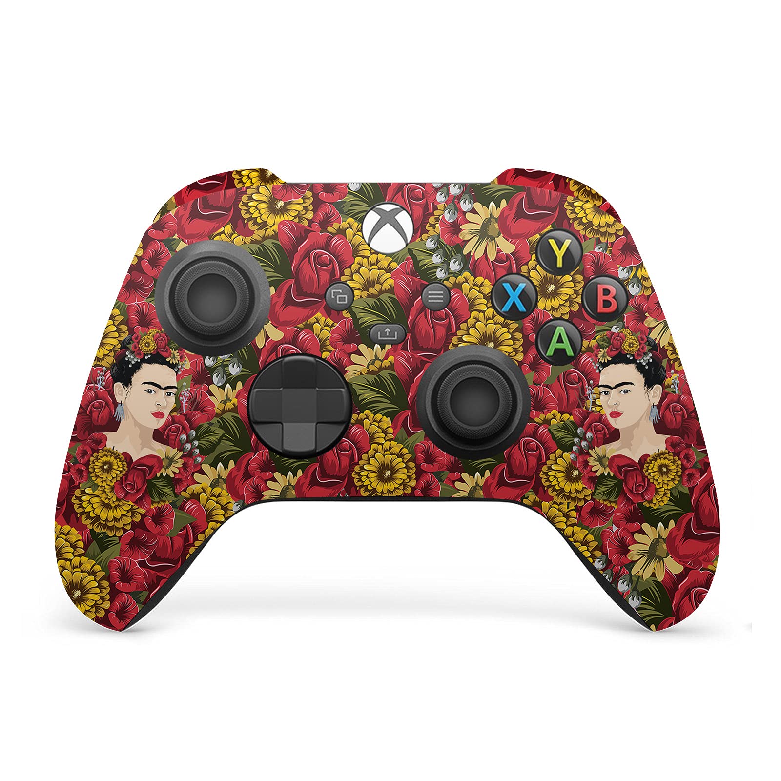 Head Case Designs Officially Licensed Frida Kahlo Portrait Pattern Floral Vinyl Sticker Gaming Skin Case Cover Compatible with Xbox Series X Console and Controller Bundle