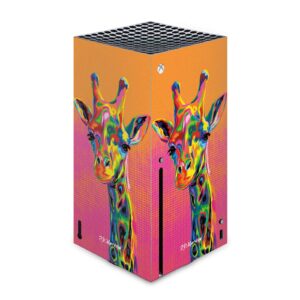 head case designs officially licensed p.d. moreno giraffe animals ii vinyl sticker gaming skin case cover compatible with xbox series x console