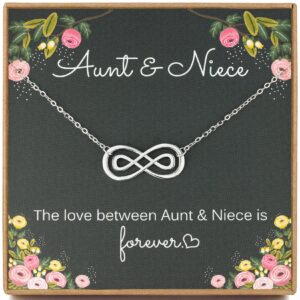 madaogo aunt niece necklace, infinity necklace for women, niece gifts from aunt, mothers day jewelry birthday gift for aunt and niece