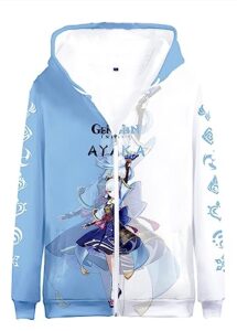 siaoma games zip hoodie jacket coat unisex 3d drawstring sweatshirt coat(ayaka,small)