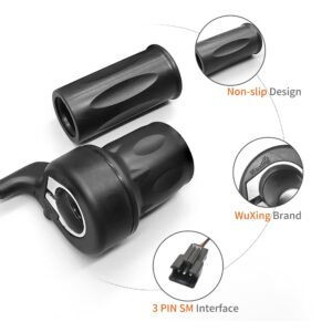 HUDAMZKY Electric Bicycle Right Handle 20X Half Twist Throttle 24V 36V 48V 60V 72V SM/Waterproof Connector for E Bikes or Folding Electric Scooter