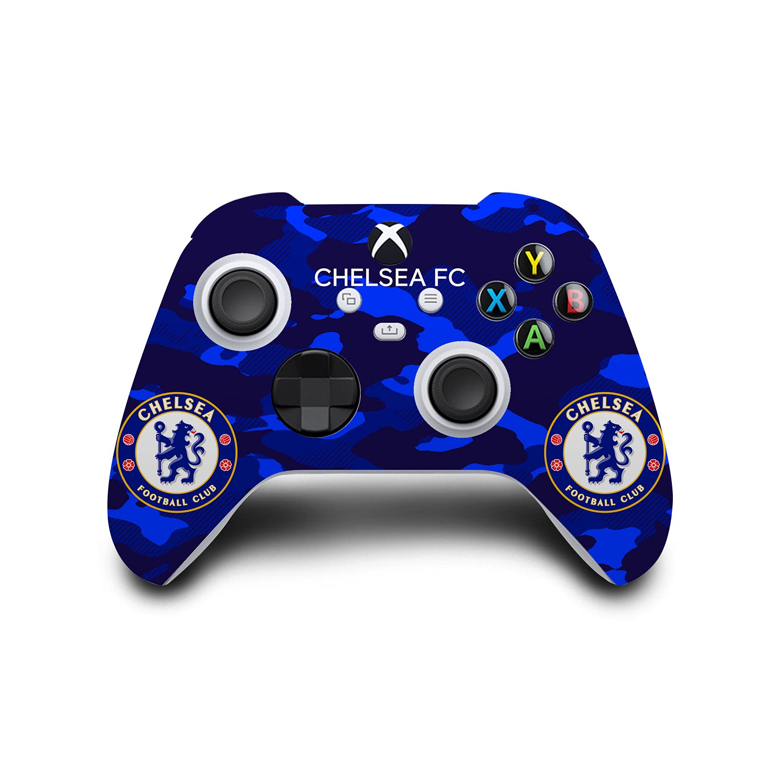 Head Case Designs Officially Licensed Chelsea Football Club Camouflage Mixed Logo Vinyl Sticker Gaming Skin Case Cover Compatible with Xbox Series X Console and Controller Bundle