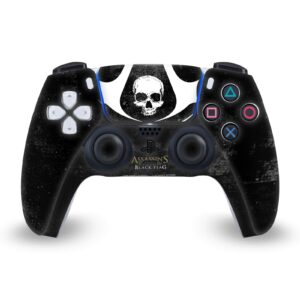 head case designs officially licensed assassin's creed grunge black flag logos matte vinyl faceplate sticker gaming skin case cover compatible with sony playstation 5 ps5 dualsense controller