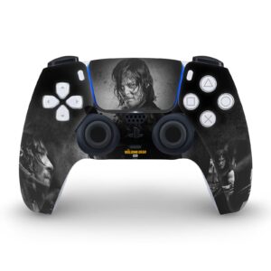 Daryl Double Exposure Daryl Dixon Graphics Matte Vinyl Faceplate Sticker Gaming Skin Case Cover Compatible with Sony Playstation 5 PS5 Disc Edition Console & DualSense Controller