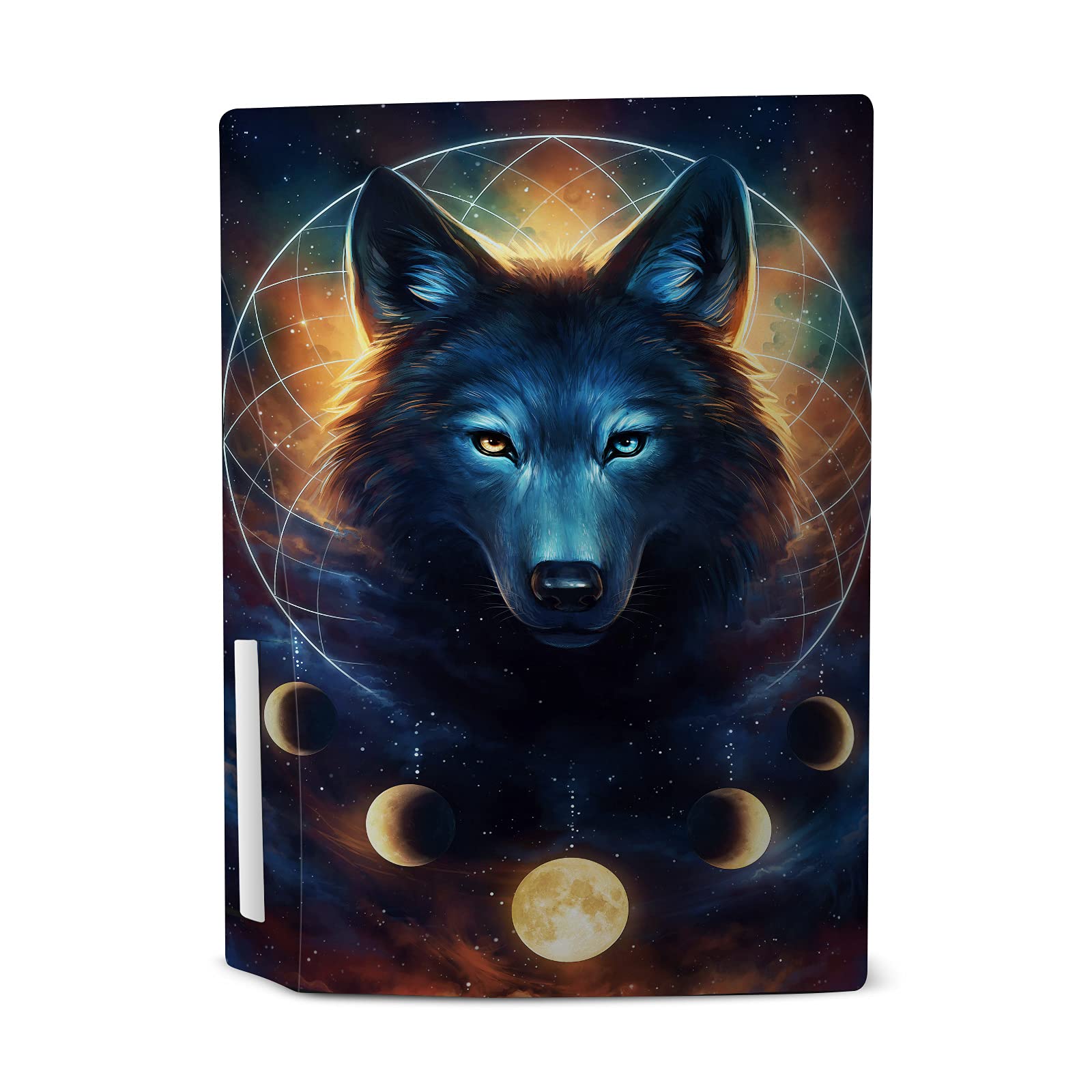 Dreamcatcher Wolf Art Mix Vinyl Faceplate Sticker Gaming Skin Case Cover Compatible with Sony Playstation 5 PS5 Disc Edition Console & DualSense Controller