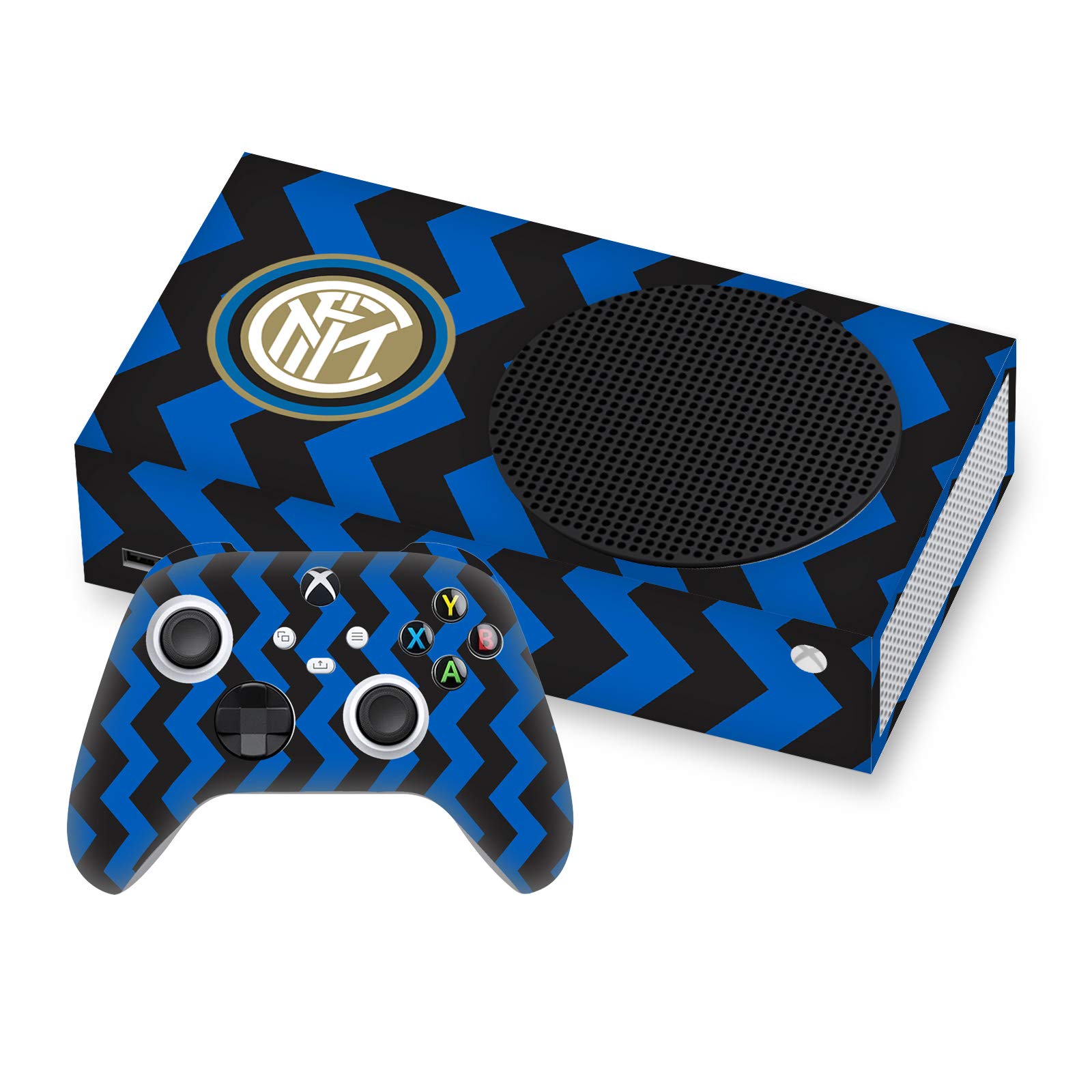 Head Case Designs Officially Licensed Inter Milan Home 2020/21 Crest Kit Matte Vinyl Sticker Gaming Skin Case Cover Compatible with Xbox Series S Console and Controller Bundle