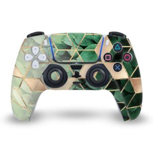 Head Case Designs Officially Licensed Elisabeth Fredriksson Leaves and Cubes Art Mix Vinyl Faceplate Sticker Gaming Skin Case Cover Compatible with Sony Playstation 5 PS5 DualSense Controller