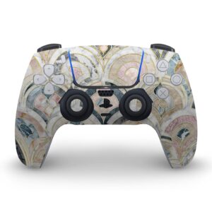 Art Deco Tiles in Soft Pastels Art Mix Vinyl Faceplate Sticker Gaming Skin Case Cover Compatible with Sony Playstation 5 PS5 Disc Edition Console & DualSense Controller