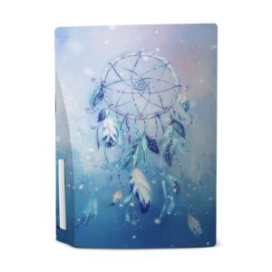 Head Case Designs Officially Licensed Simone Gatterwe Blue Dreamcatcher Art Mix Vinyl Faceplate Gaming Skin Decal Compatible with Sony Playstation 5 PS5 Disc Edition Console & DualSense Controller