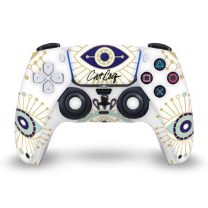 Head Case Designs Officially Licensed Cat Coquillette Blue Gold Art Mix Vinyl Faceplate Sticker Gaming Skin Case Cover Compatible with Sony Playstation 5 PS5 DualSense Controller