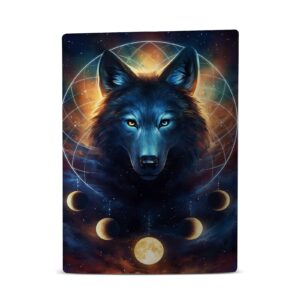 Dreamcatcher Wolf Art Mix Vinyl Faceplate Sticker Gaming Skin Case Cover Compatible with Sony Playstation 5 PS5 Disc Edition Console & DualSense Controller