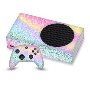 head case designs officially licensed monika strigel unicorn rainbow art mix vinyl sticker gaming skin case cover compatible with xbox series s console and controller bundle