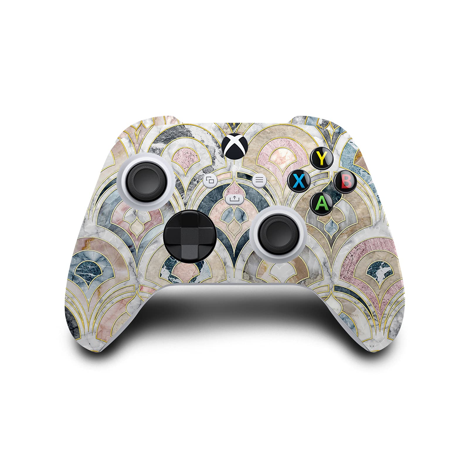 Head Case Designs Officially Licensed Micklyn Le Feuvre Art Deco Tiles in Soft Pastels Art Mix Matte Vinyl Sticker Gaming Skin Case Cover Compatible with Xbox Series X Console and Controller Bundle