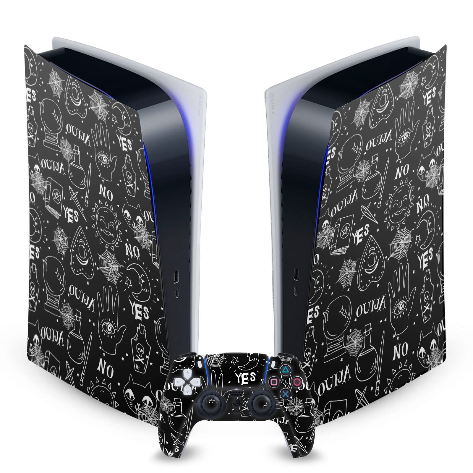 Witchcraft Art Mix Matte Vinyl Faceplate Sticker Gaming Skin Case Cover Compatible with Sony Playstation 5 PS5 Digital Edition Console and DualSense Controller