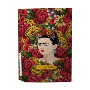 Head Case Designs Officially Licensed Frida Kahlo Portrait Pattern Floral Vinyl Faceplate Sticker Gaming Skin Case Cover Compatible with Sony Playstation 5 PS5 Disc Edition Console