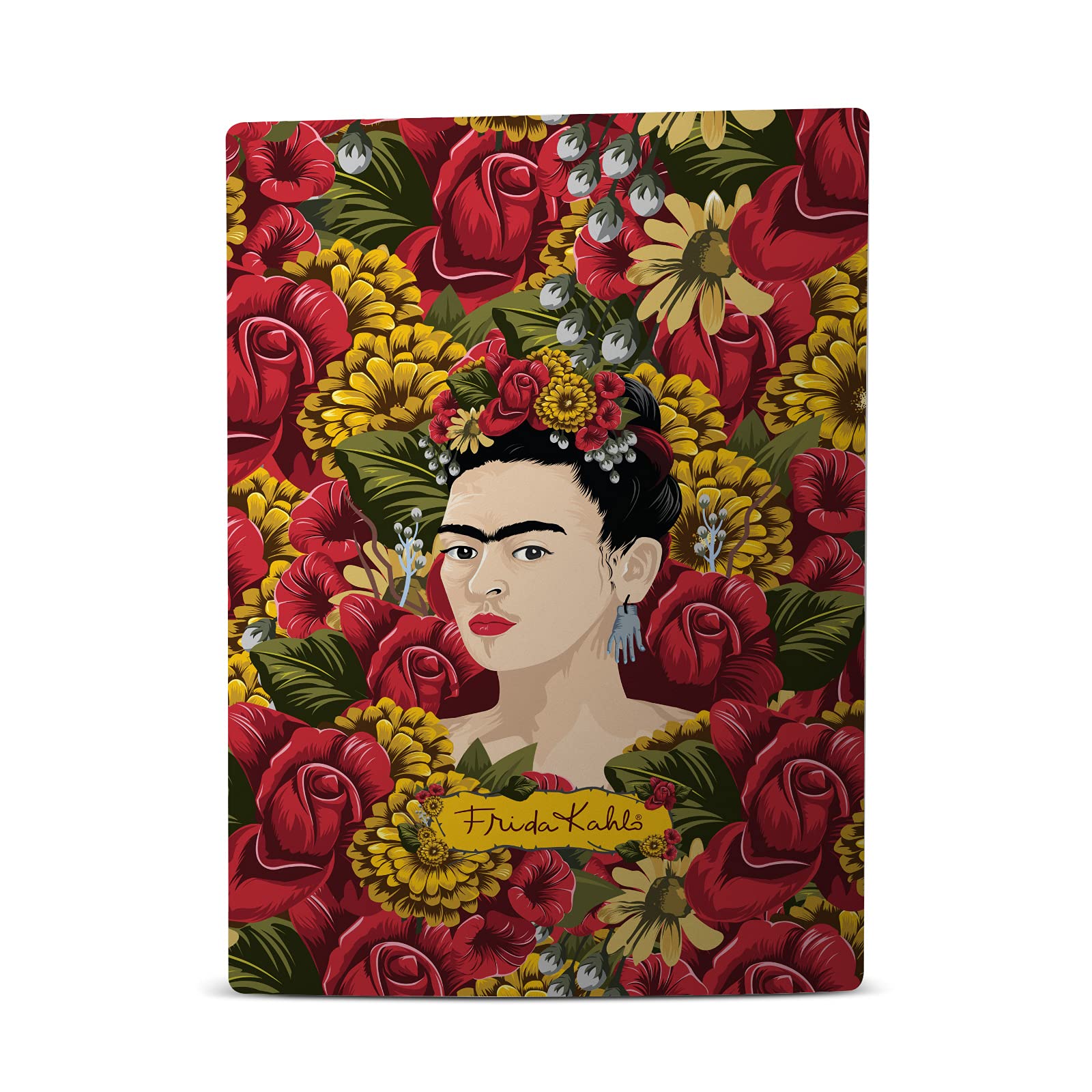 Head Case Designs Officially Licensed Frida Kahlo Portrait Pattern Floral Vinyl Faceplate Sticker Gaming Skin Case Cover Compatible with Sony Playstation 5 PS5 Disc Edition Console