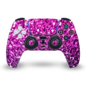 head case designs officially licensed pldesign purple pink art mix vinyl faceplate sticker gaming skin case cover compatible with sony playstation 5 ps5 dualsense controller