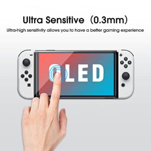 amFilm OneTouch Screen Protector Designed for Nintendo Switch OLED model 2021 - With Auto Alignment Kit, Bubble Free, Glass, 2 Pack