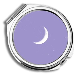 Metal Boys Funny Compatible for Cosmetic Mirror Print Purple Moon