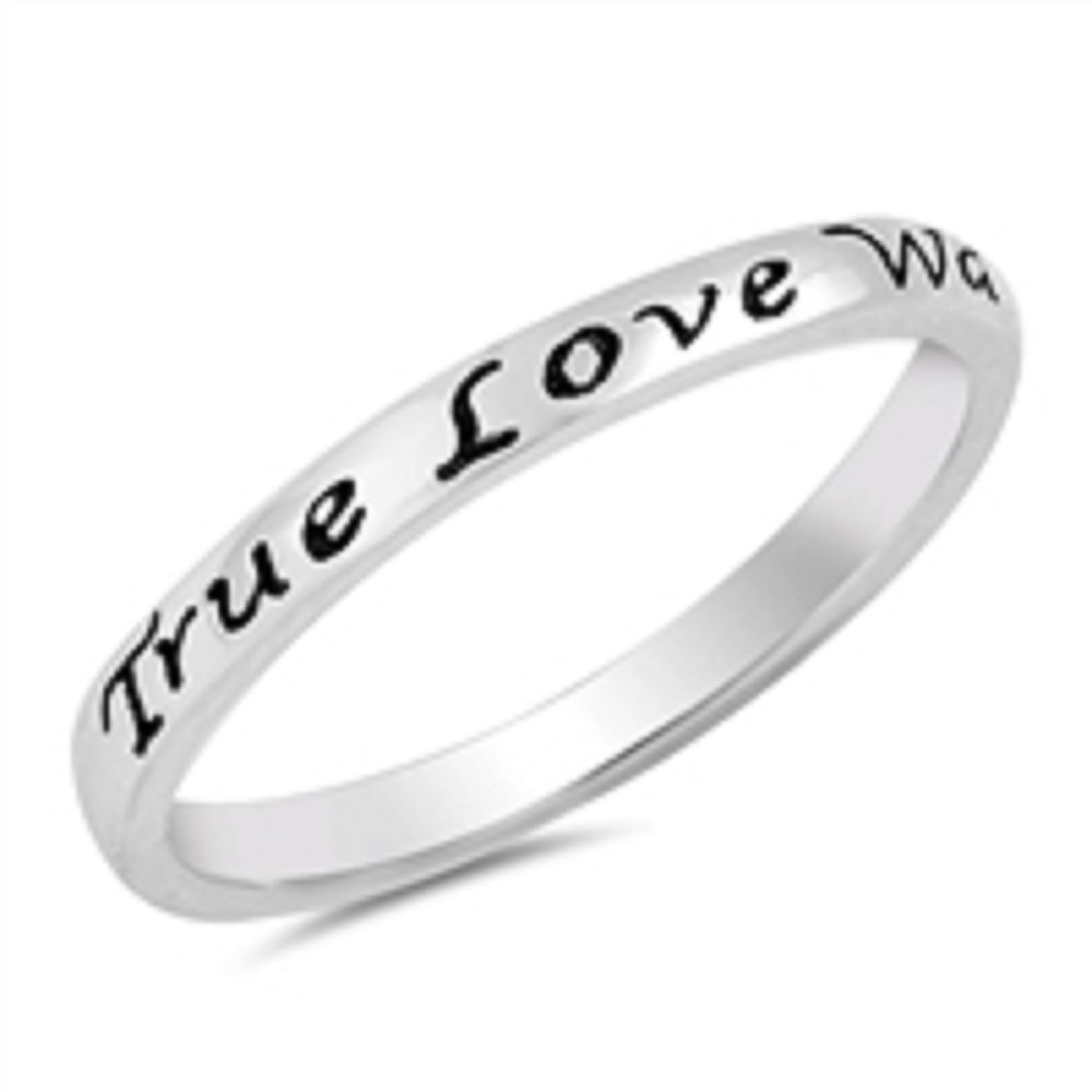 CloseoutWarehouse 925 Sterling Silver True Love Waits Ring Size 8