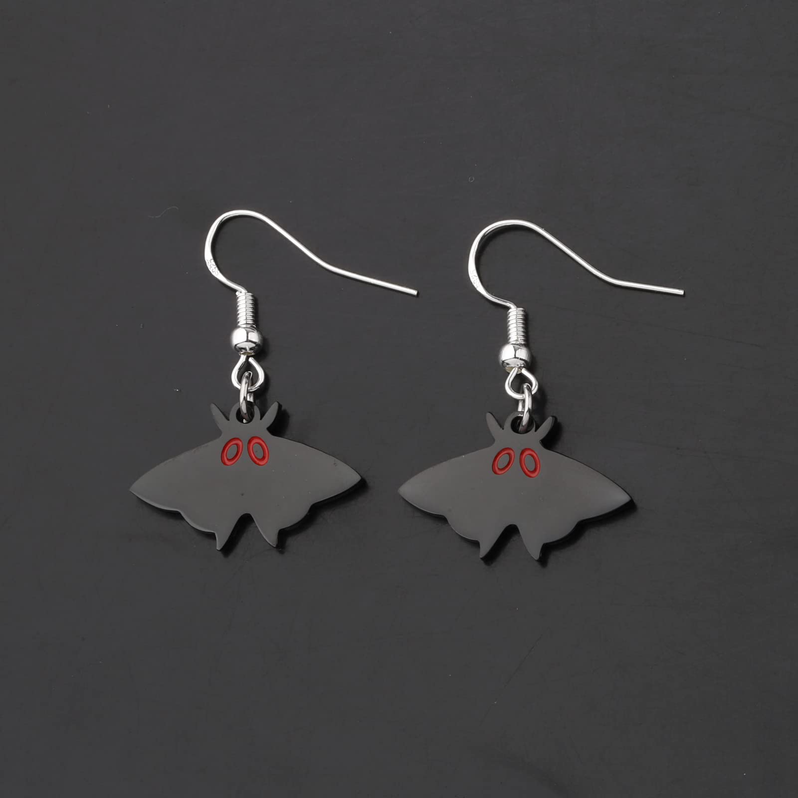 FAADBUK Mothman Lover Gift Mothman Earrings Moth Insect Witch Spooky Monster Creepy Weird Funky Halloween Jewelry (Mothman Earrings)