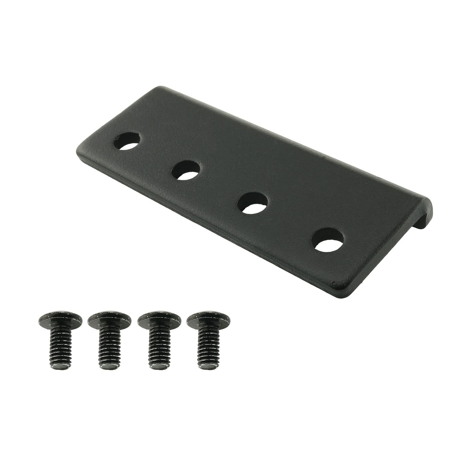 HJGarden Barn Door Track Connector Plate, Sliding Barn Door Hardware Rail Adaptor Flat Track Connector, Black