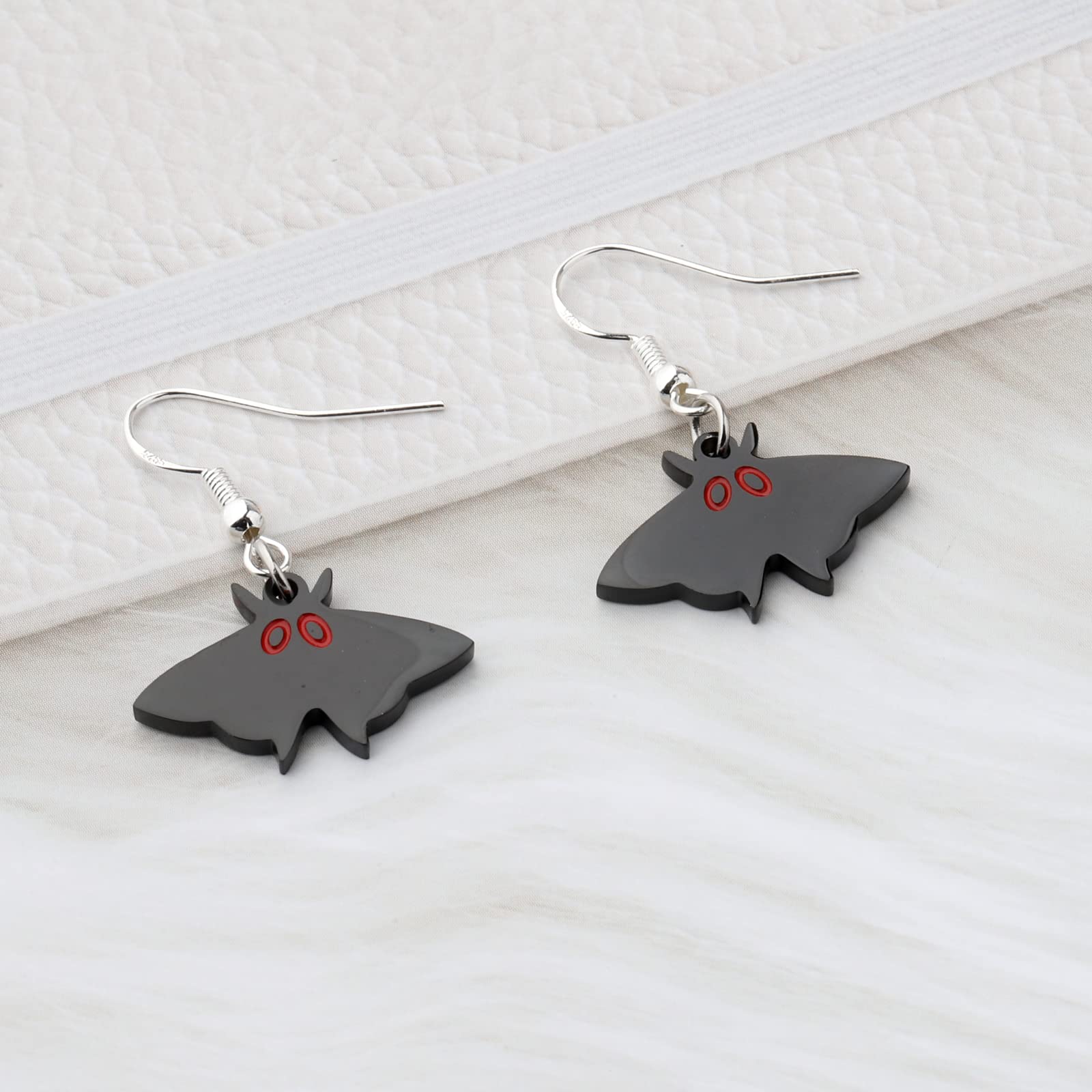 FAADBUK Mothman Lover Gift Mothman Earrings Moth Insect Witch Spooky Monster Creepy Weird Funky Halloween Jewelry (Mothman Earrings)