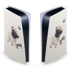 head case designs officially licensed animal club international pug faces matte vinyl faceplate sticker gaming skin case cover compatible with sony playstation 5 ps5 digital edition console