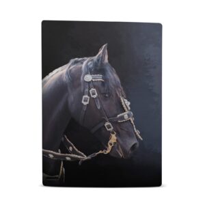 Friesian Horse Art Mix Matte Vinyl Faceplate Sticker Gaming Skin Case Cover Compatible with Sony Playstation 5 PS5 Digital Edition Console and DualSense Controller