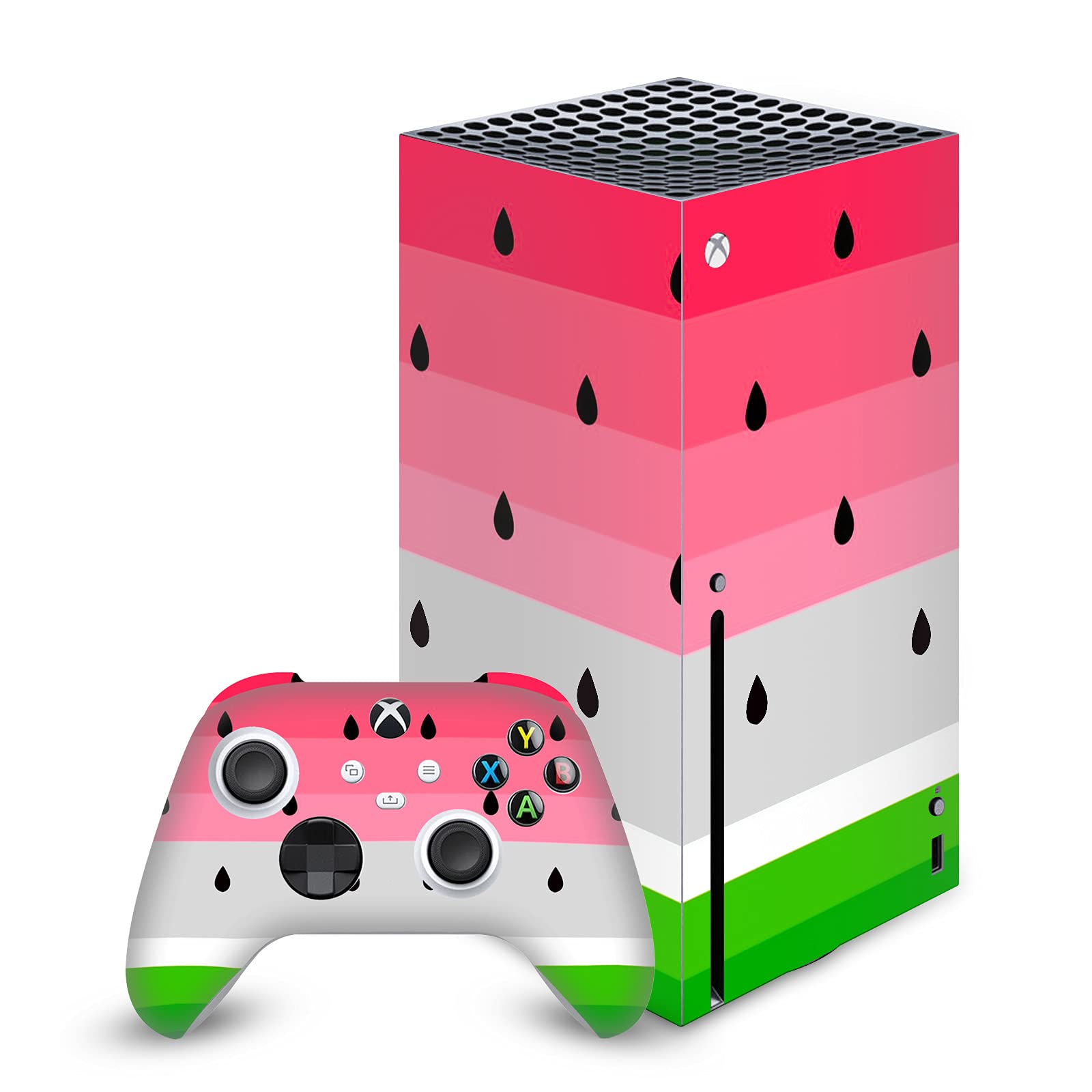 Head Case Designs Officially Licensed Haroulita Watermelon Art Mix Matte Vinyl Sticker Gaming Skin Case Cover Compatible with Xbox Series X Console and Controller Bundle