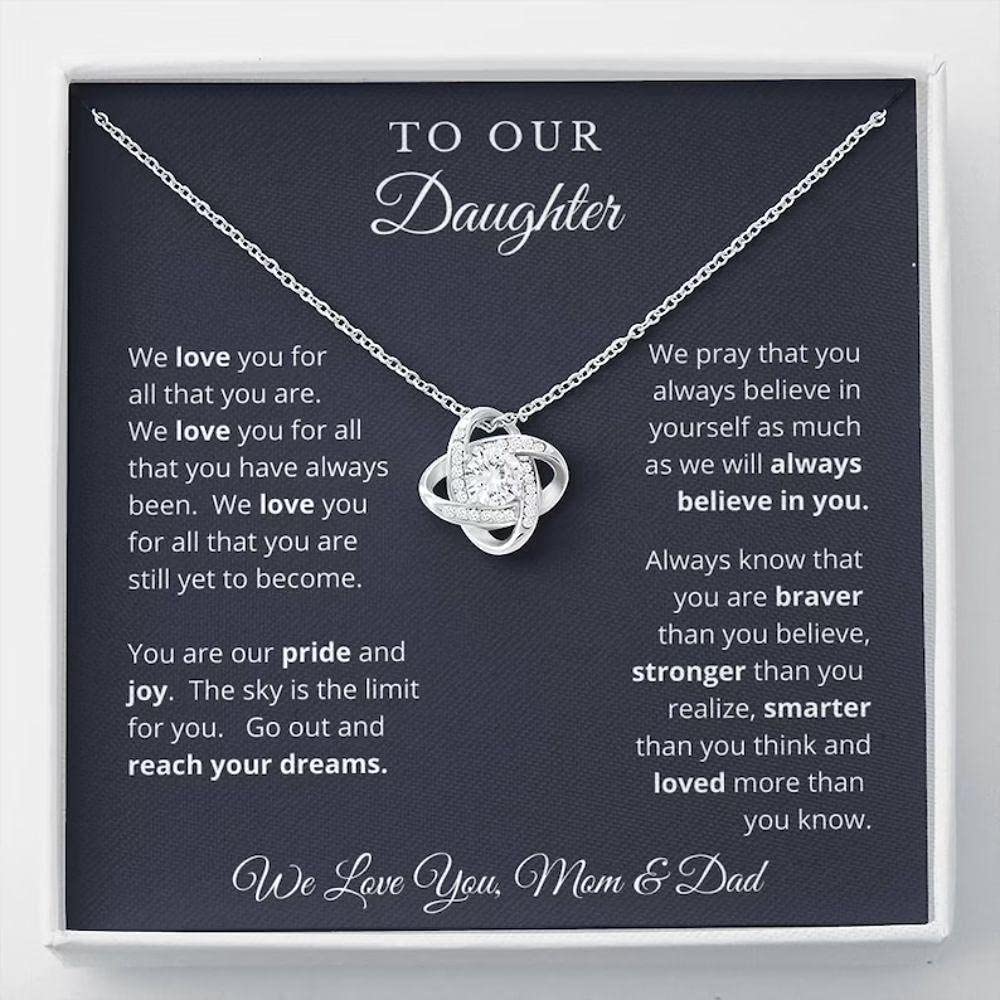 Necklace Gift for Daughter from Mom and Dad, To Our Daughter Necklace, To Daughter Birthday College Graduation Gift Necklace CLHXU29014 Standard Box