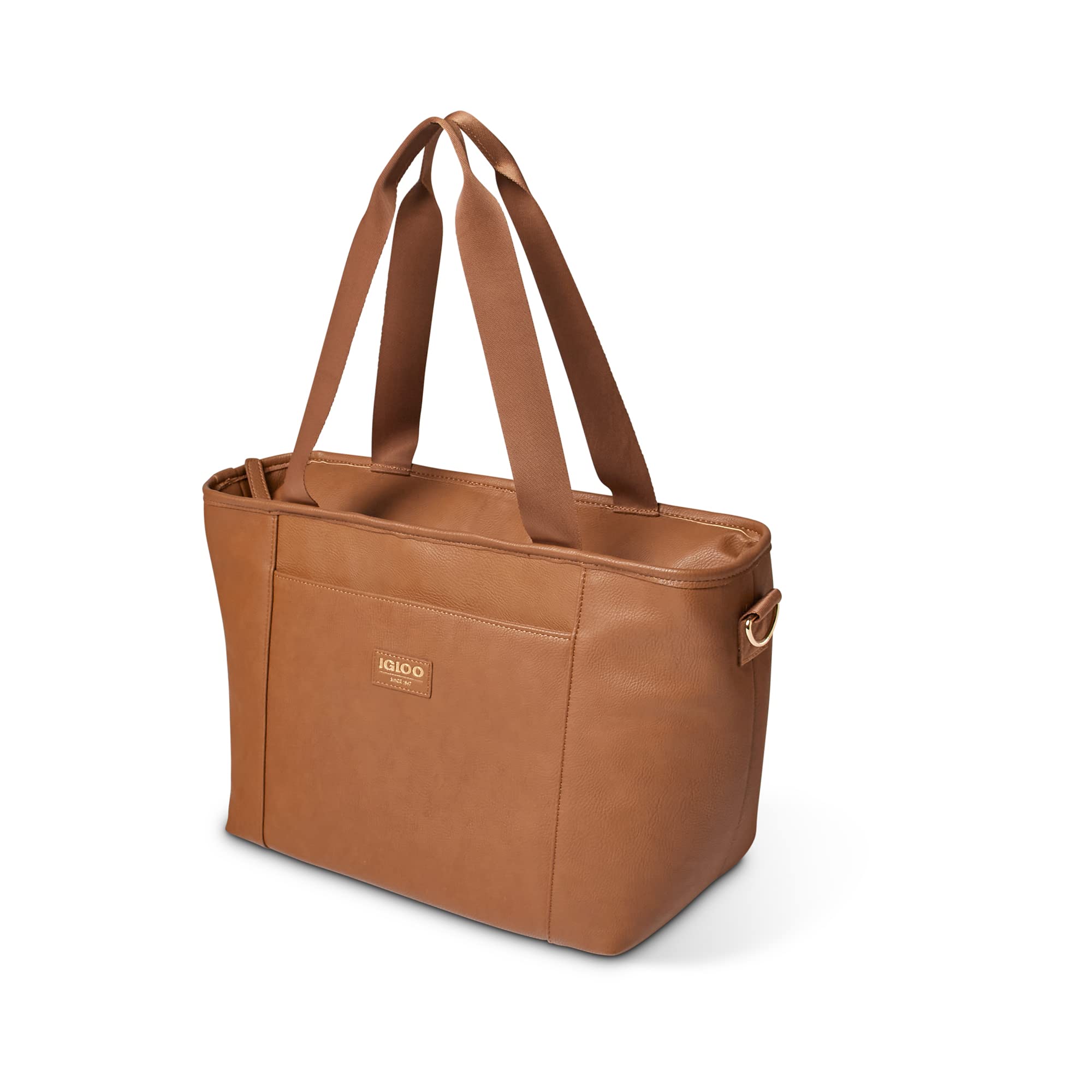 Igloo Cognac 24-Can Luxe Tote Modern Sleek SoftSided Bag