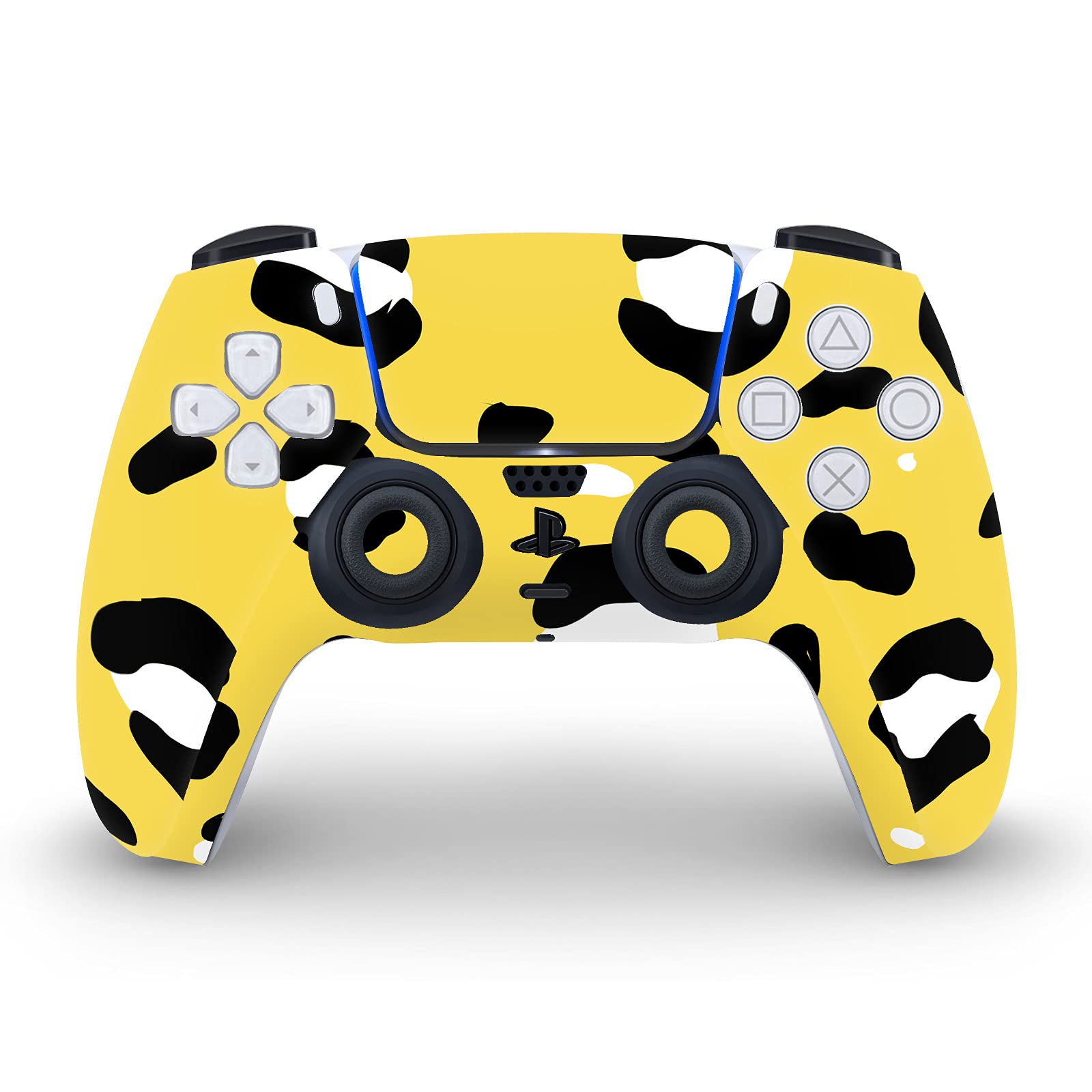 Yellow Leopard Art Mix Matte Vinyl Faceplate Sticker Gaming Skin Case Cover Compatible with Sony Playstation 5 PS5 Digital Edition Console and DualSense Controller