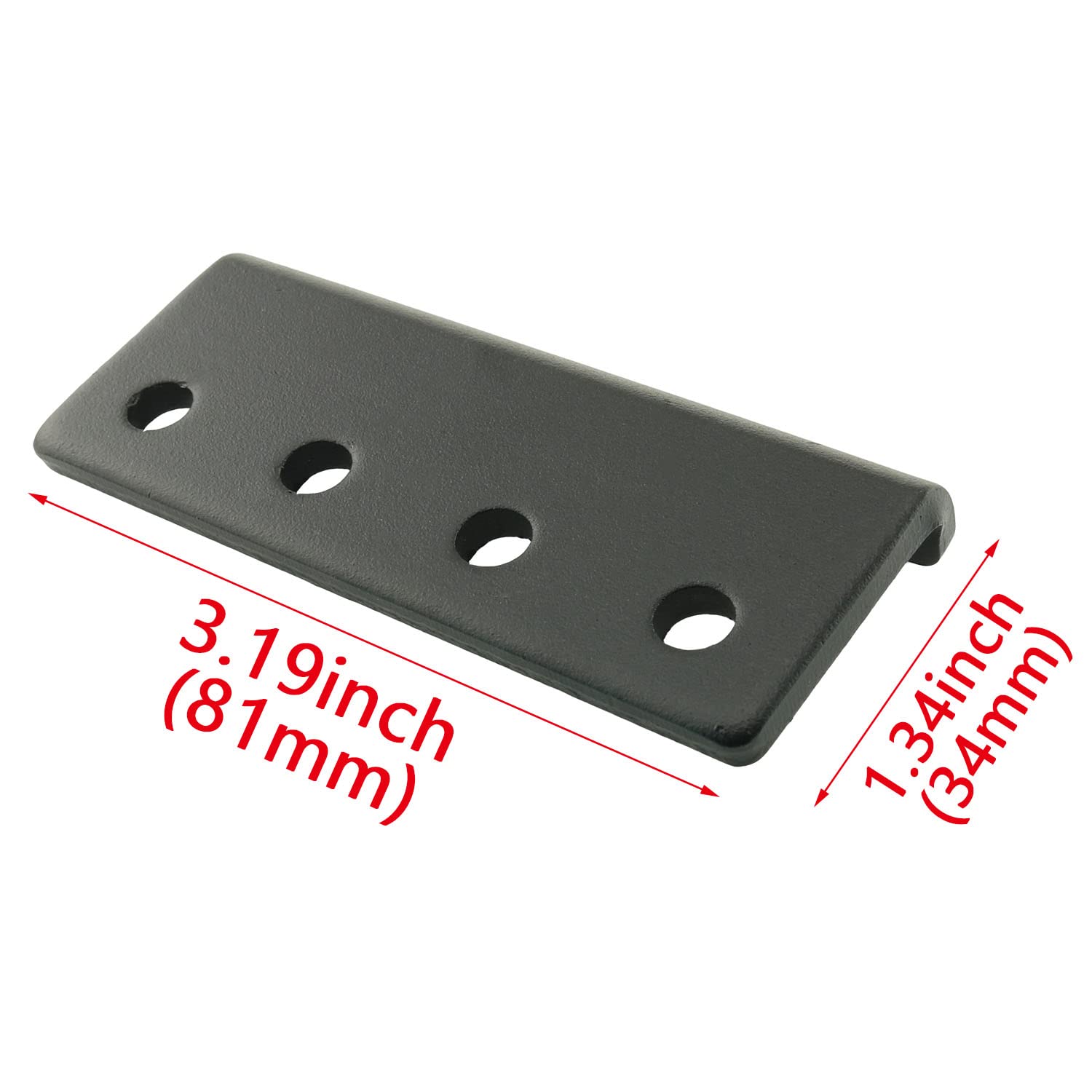 HJGarden Barn Door Track Connector Plate, Sliding Barn Door Hardware Rail Adaptor Flat Track Connector, Black