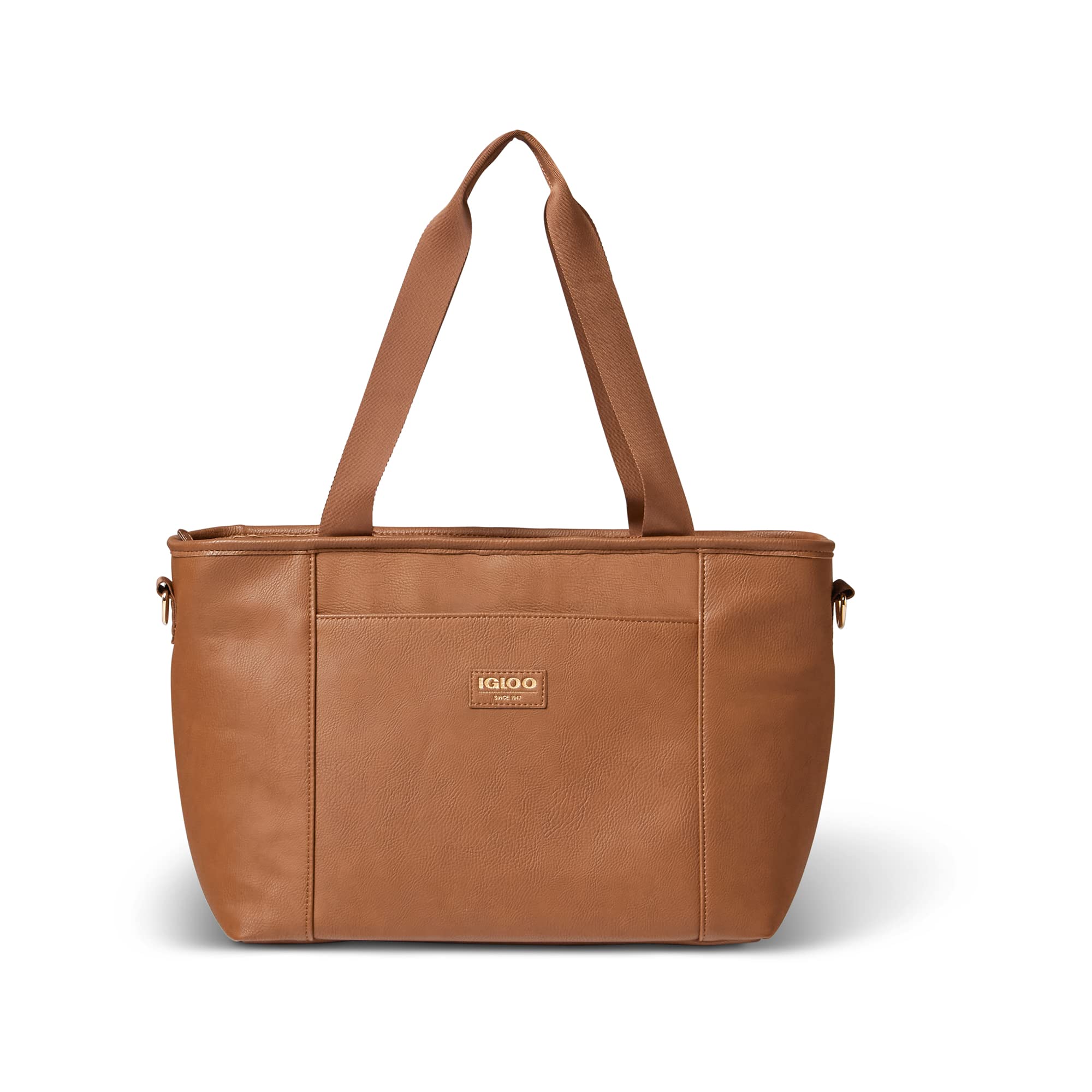 Igloo Cognac 24-Can Luxe Tote Modern Sleek SoftSided Bag