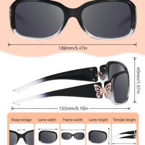 LVIOE Polarized Sunglasses for Women, Fashion Butterfly Decoration Driving Fishing-99.99% UV Protection