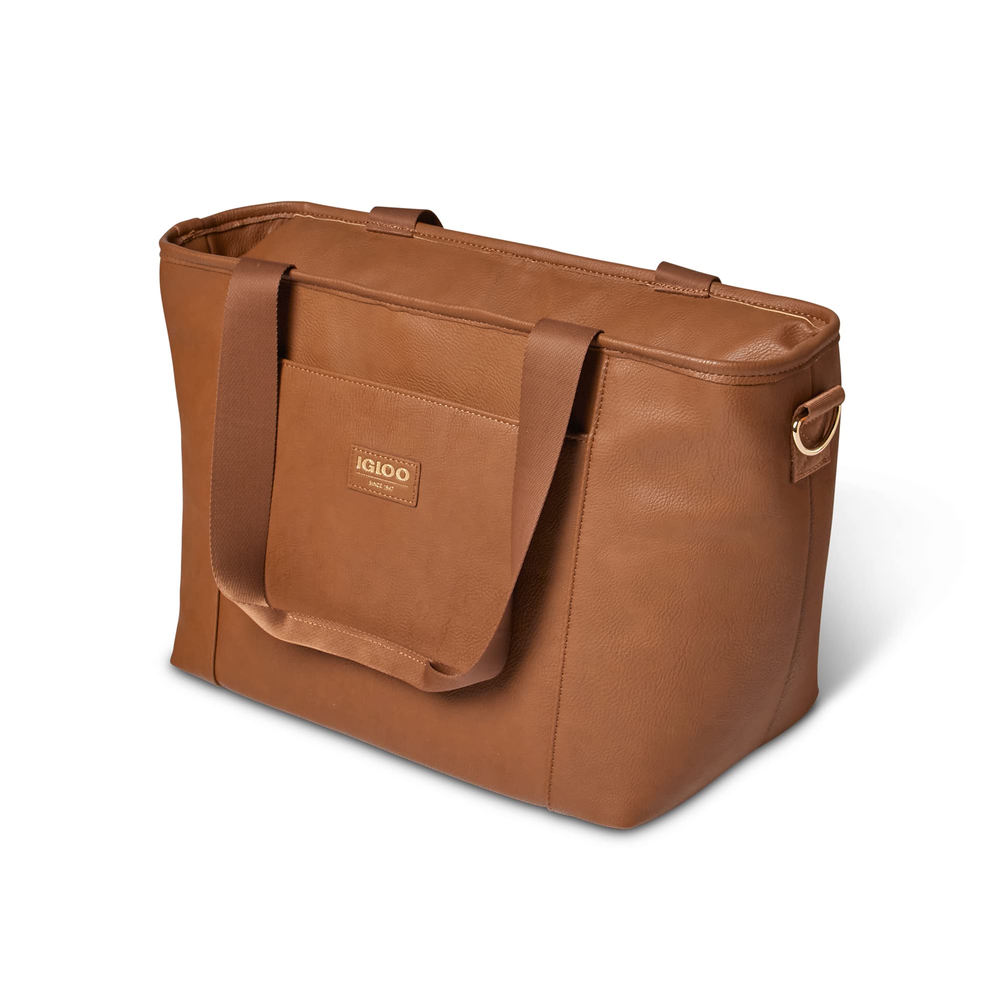 Igloo Cognac 24-Can Luxe Tote Modern Sleek SoftSided Bag