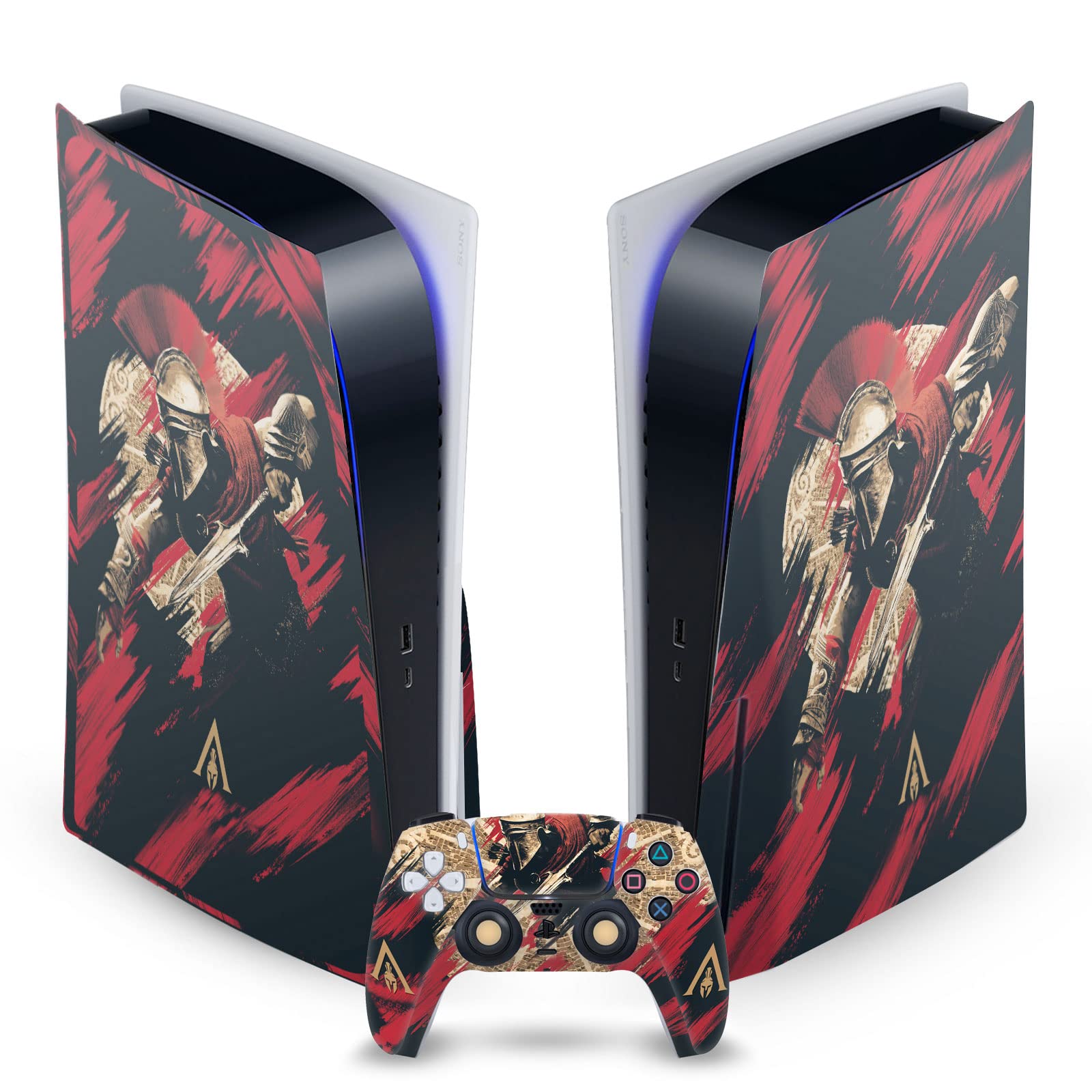 Alexios with Spear Odyssey Artwork Matte Vinyl Faceplate Sticker Gaming Skin Case Cover Compatible with Sony Playstation 5 PS5 Disc Edition Console & DualSense Controller